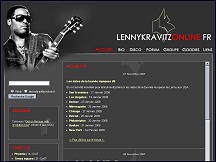 Aper�u du site Lenny Kravitz online - news, concerts, �missions TV, concours...