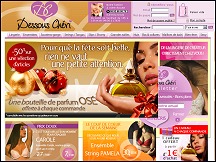 Aperçu du site Dessous Chéri - vente en ligne de lingerie fine et sensuelle
