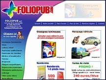 Aperu du site Foliopub - enseignes lumineuses, nons publicitaires