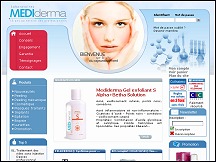 Aperçu du site Laboratoires Mediderma - produits pour le peeling et soins de la peau