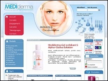 Aper�u du site Laboratoires Mediderma - produits pour le peeling et soins de la peau