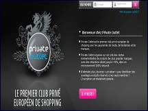 Aperu du site Private Outlet - club priv europen de shopping