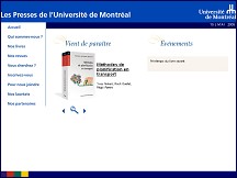 Aperçu du site Presses de l'Université de Montréal
