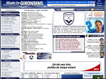 Aperu du site MadeInGirondins.com - site ddi au F.C. Girondins de Bordeaux