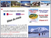 Aperçu du site Gites d'Etape et Refuges - pour randonneurs, alpinistes, grimpeurs, skieurs