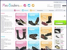 Aperu du site Mes Souliers - vente de chaussures de marque