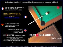 Aperu du site Eurobillards - fabricant et boutique de billards