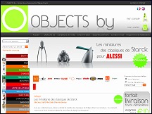 Aperu du site Objetsby.com - boutique de crations du designer Philippe Starck