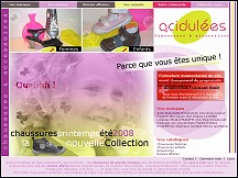 Aperu du site Acidules - chaussures de marque pour femmes et enfants