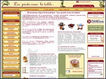 Aperu du site Les Pieds sous la Table - boutique produits gastronomiques et articles cuisine