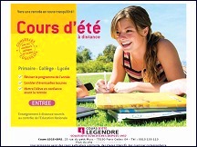 Aper�u du site Cours d'�t� Legendre - cours d'�t�, r�visions par correspondance