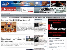 Aper�u du site L'Observateur - site international d'informations g�n�rales