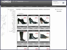Aperu du site Mondo Shoes - vente en ligne de chaussures pour femmes et hommes