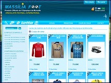 Aperçu du site Massilia Foot - maillots de football et produits officiels de l'OM