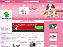 Aperu du site Vandridog - articles et accessoires pour chiens et chats