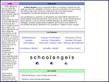 Aperçu du site School Angels - soutien scolaire et aide aux devoirs.