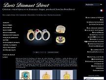 Aperu du site Paris Diamant Direct - cration et vente de bijoux en or et diamants