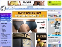 Aperu du site Hyper Undies - vente de sous-vtements pour hommes