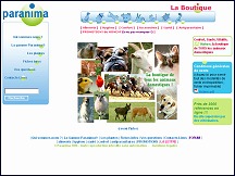 Aperu du site Paranima - boutique de produits pour les animaux domestiques