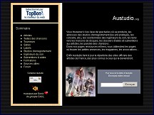 Aperçu du site Austudio, studio d'enregistrement, aide à la création musicale