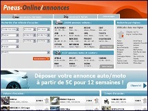 Aperu du site Annonces Pneus Online - petites annonces auto, moto, 4x4, neuf et occasion