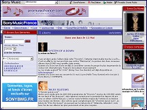 Aperçu du site Sony Music