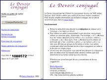 Aperu du site Le Devoir Conjugal - conjugaisons de verbes franais