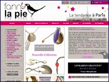 Aperu du site Fanny la Pie - bijoux de crateurs, accessoires de mode