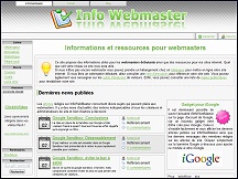 Aperu du site Info WebMaster - informations et ressources gratuites pour webmasters