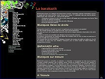 Aperu du site Barakazik - catalogue de musiques libres de droits, vente en ligne