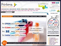 Aperu du site Printeva - vente en ligne de consommables informatiques
