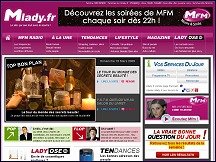 Aperu du site Mlady.fr - site fminin, mode, beaut, conseils pour les femmes