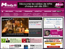 Aper�u du site Mlady.fr - site f�minin, mode, beaut�, conseils pour les femmes