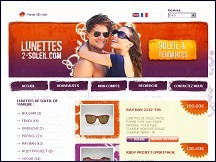 Aperu du site Lunettes-2-Soleil.com - lunettes de soleil de marque pour homme et femme