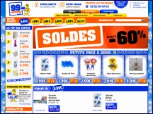 Aperçu du site 99centimes.com - magasin multirayons, prix discount