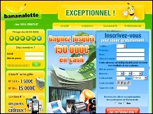 Aper�u du site Bananalotto - loteries et jeux gratuits en ligne