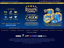 Aperçu du site Europa Casino - casino en ligne