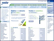 Aperu du site SEDO.fr : achat, vente et valuation de tous les noms de domaines