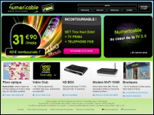 Aperu du site Numericable - fournisseur d'accs  internet haut dbit, internet fibre optique