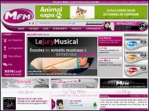 Aperu du site MFM Radio - station radio musicale, varits et pop music