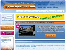 Aperçu du site MaxiPermis.com - code de la route, test en ligne gratuit permis de conduire