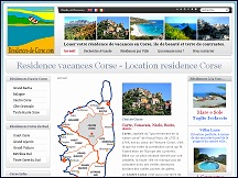 Aperu du site Residences-de-Corse.com - locations rsidences de vacances en Corse