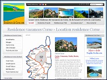 Aper�u du site Residences-de-Corse.com - locations r�sidences de vacances en Corse