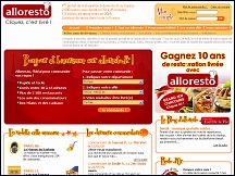 Aper�u du site Alloresto - portail de la restauration � domicile ou au bureau