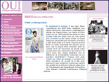Aperu du site OUI Magazine: Tout pour mon mariage