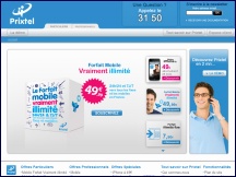 Aper�u du site Prixtel - t�l�phonie fixe et mobile lowcost, forfait illimit�