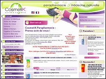 Aperu du site CosmetiK Paris - parapharmacie en ligne, articles sant, beaut et bien-tre