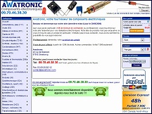 Aperu du site Awatronic - composants lectroniques, piles, adaptateurs secteur