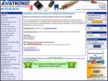 Aper�u du site Awatronic - composants �lectroniques, piles, adaptateurs secteur