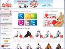 Aperu du site Clic et Choc - vente de chaussures de sport  prix discount